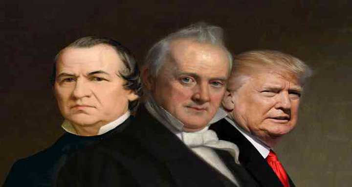 Presidents Andrew Johnson, left, James Buchanan and Donald Trump.CreditIllustration by F. S. Noble; Photographs (left to right): Wilson/Corbis, via Getty Images; Bettmann, via Getty Images; Mandel Ngan, via Agence France-Presse — Getty Images