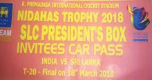 <font style='color:#000000'>SLC provide car pass for ‘India-Sri Lanka’ finals</font>
