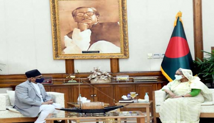 রবিবার প্রধানমন্ত্রী শেখ হাসিনার সাথে গণভবনে বাংলাদেশে নেপালের রাষ্ট্রদূত ‘Dr. Banshidhar Mishra’ বিদায়ি সাক্ষাৎ করেন -পিআইডি